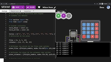 Montaje 25: Programado en un ESP32 con keypad teclado de 4 x 4 en Python con wokwi.