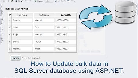 How to Update bulk data (multiple rows) to a SQL Server database using ASP.NET.