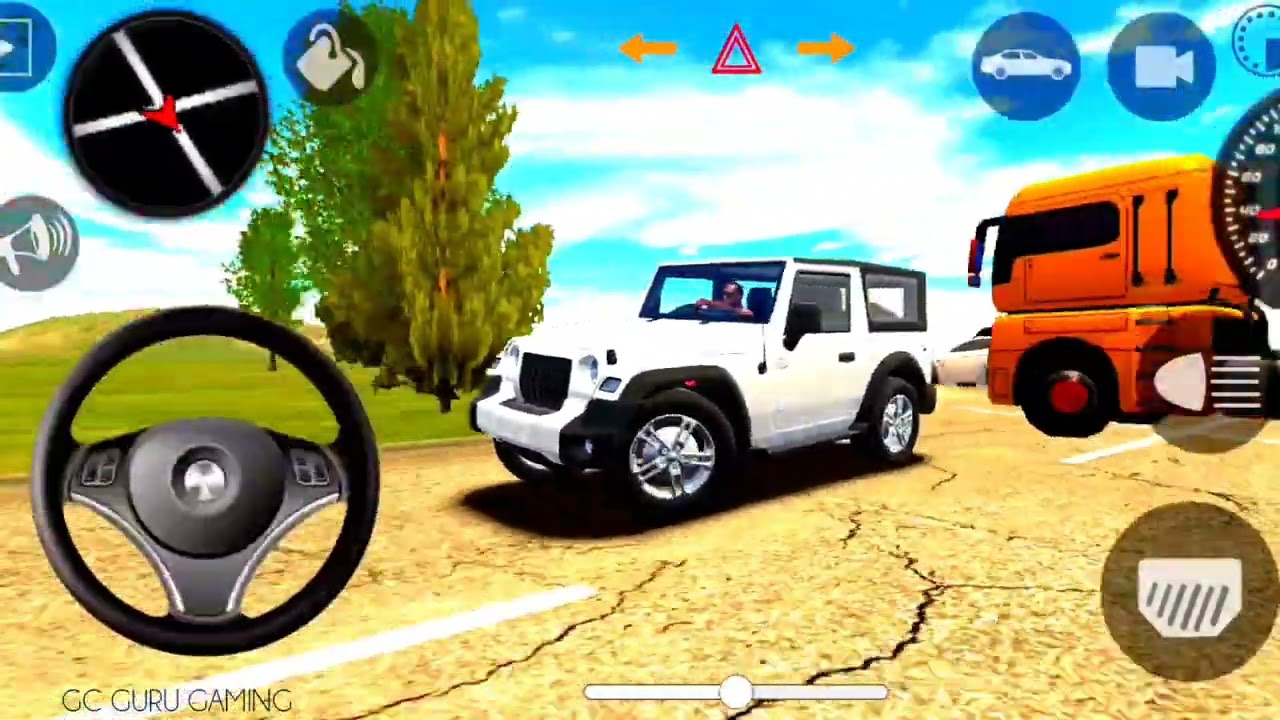 Mahindra white Colour thar game video 2025 new indian car simulator game car game video 2025