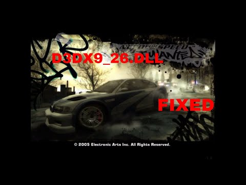 HOW TO FIX d3dx9_26.dll ERRORS in  NFS MOST WANTED