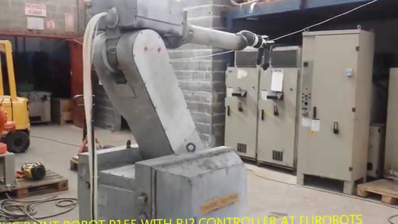 FANUC P155 PAINT ROBOT WITH RJ2 CONTROLLER AT EUROBOTS - YouTube