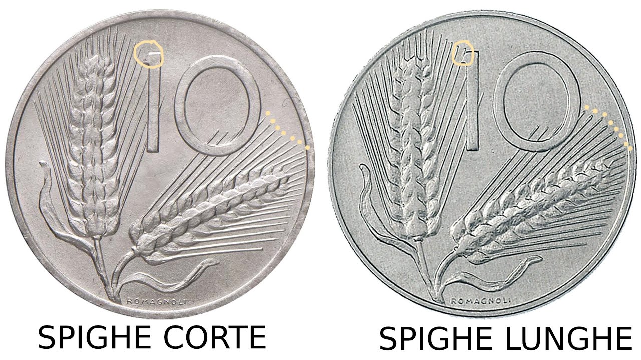 10 LIRE SPIGHE LUNGHE - MONETE NUMISMATICA COLLEZIONISMO - YouTube