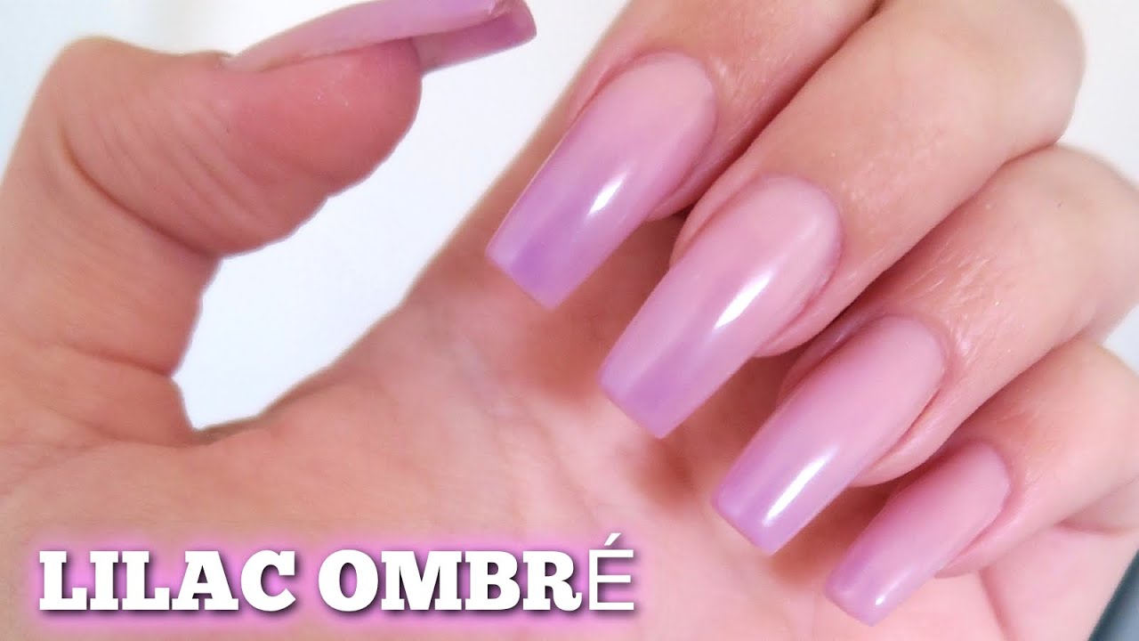 Lilac Ombre Acrylic Nails Acrylic Nail Tutorial Youtube