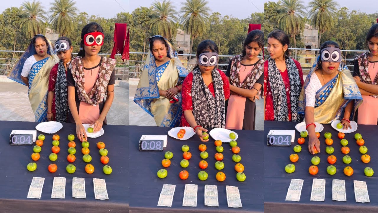 লাল সবুজ টমেটো আলাদা করার মজার গেম || Fun game to distinguish red and green tomatoes