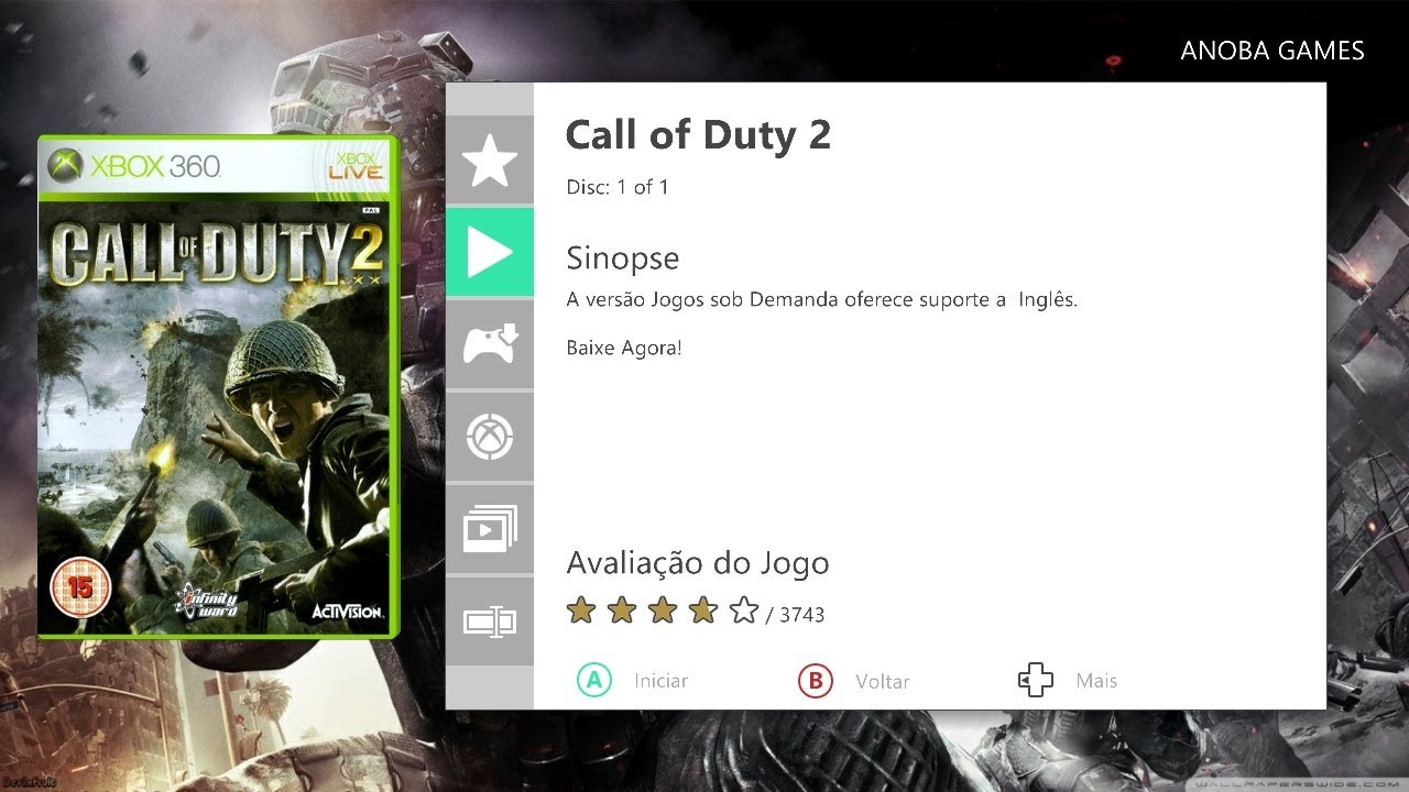 15 Minutos Jogando: Call of Duty 2 (Xbox 360) Full HD - 1080