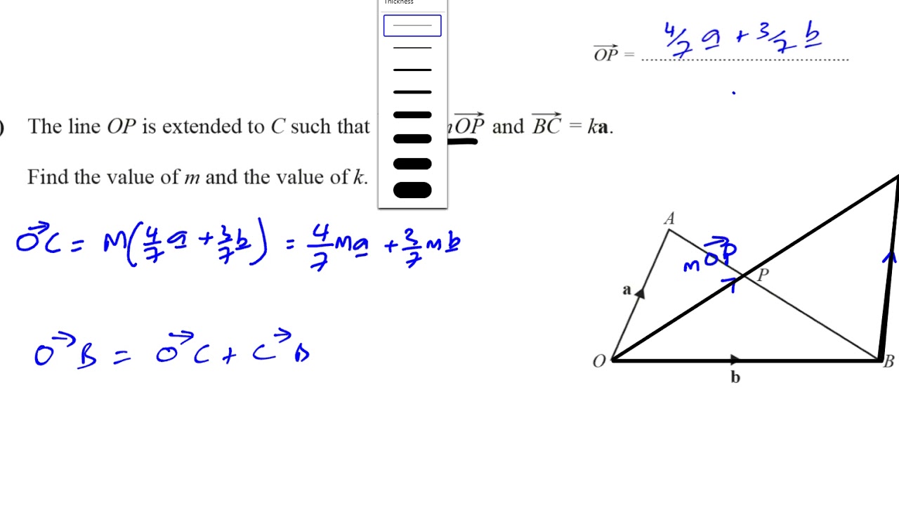 0580/41/O/N/17, (IGCSE), Paper 41, Q11(d) ii Vector Geometry - YouTube