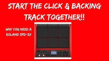 Start the Click & Backing Track at same time.  Why you need a Roland SPD-SX.