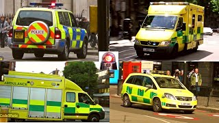 Police and Ambulances Responding in London Compilation - Sirens