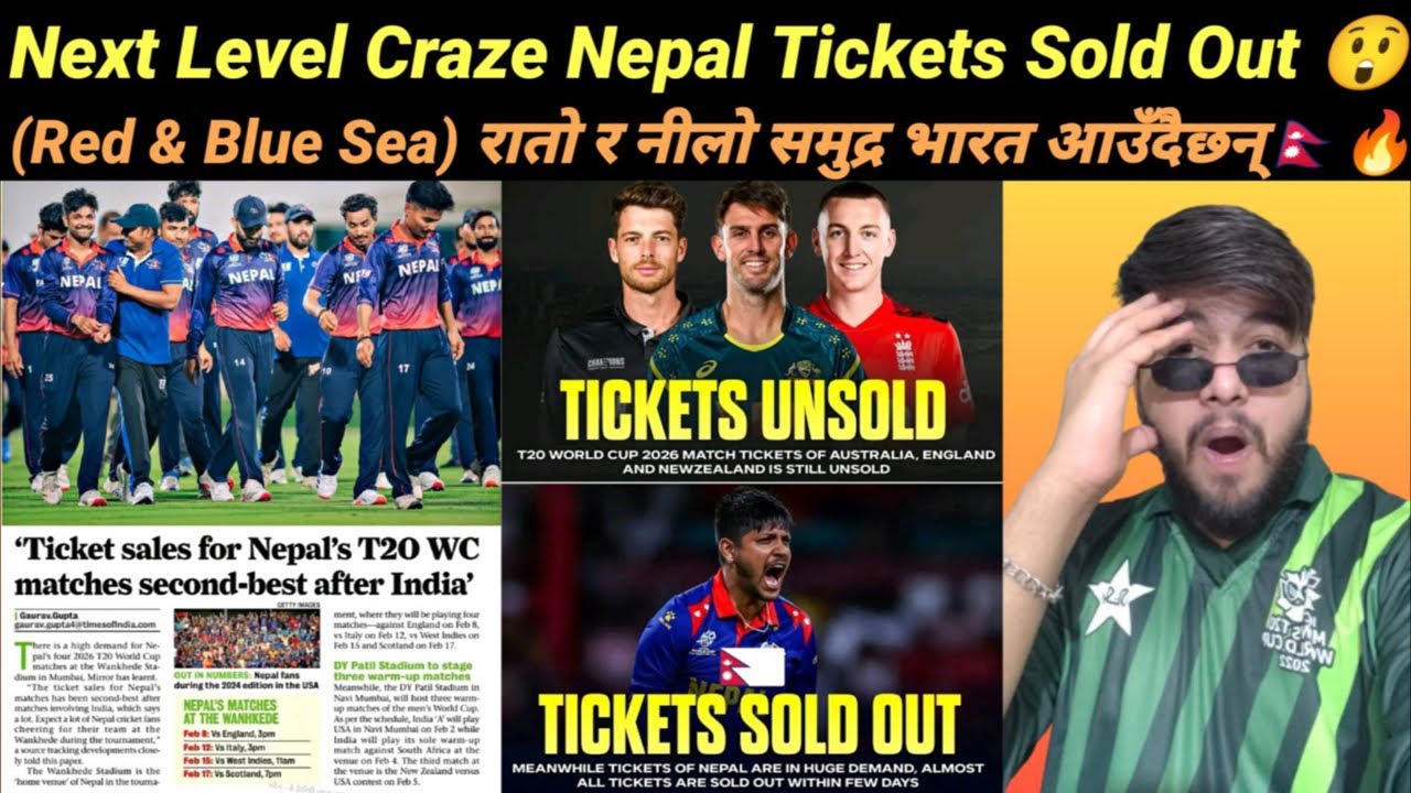Nepal T20 Worldcup Tickets Sold Out, Red And Blue Sea In Wankhede Mumbai Stadium 🇳🇵🏟️