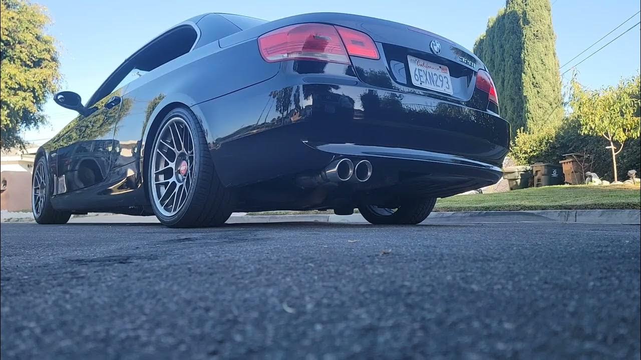 e93 2008 bmw 328i cat, resonator and muffler delete. e90 bmw e92 e93 bmw328i exhaust YouTube