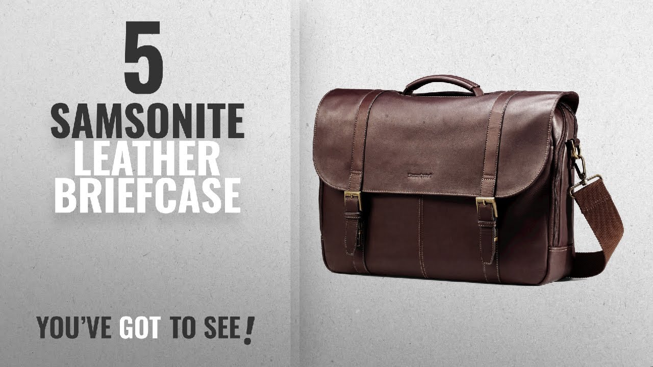 Top 10 Samsonite Leather Briefcase [2018]: Samsonite Colombian Leather Flap-Over Messenger Bag,