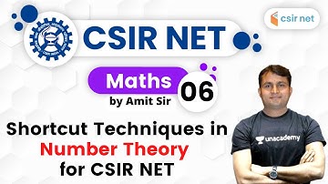 7:00 PM - CSIR UGC NET 2020 | Maths by Amit Kumar | Shortcut Technique in Number Theory for CSIR NET