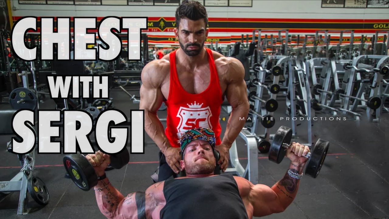 Justin Lovato trains Chest with Sergi Constance at The Mecca of Bodybuilding