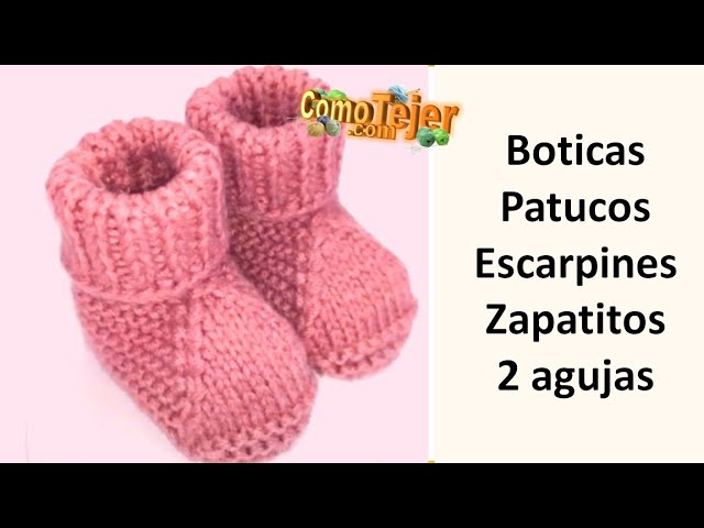 Tejer escarpines / patucos para bebe - paso a paso - Tejer con Lucila