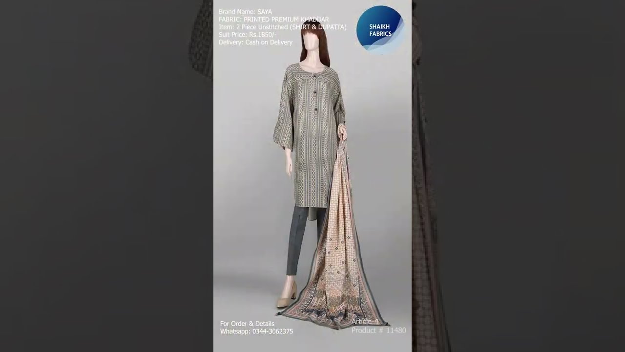 SAYA ORIGINAL | PRINTED PREMIUM KHADDAR | 02 PIECE SUITS (PART-1)