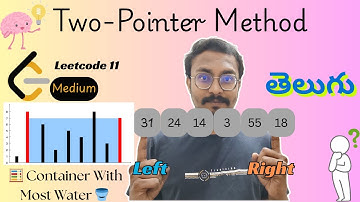 Leetcode 11: Container With Most Water 🪣 | Two Pointer Method💻 | 📌 Placement Series | Telugu | 📚 DSA