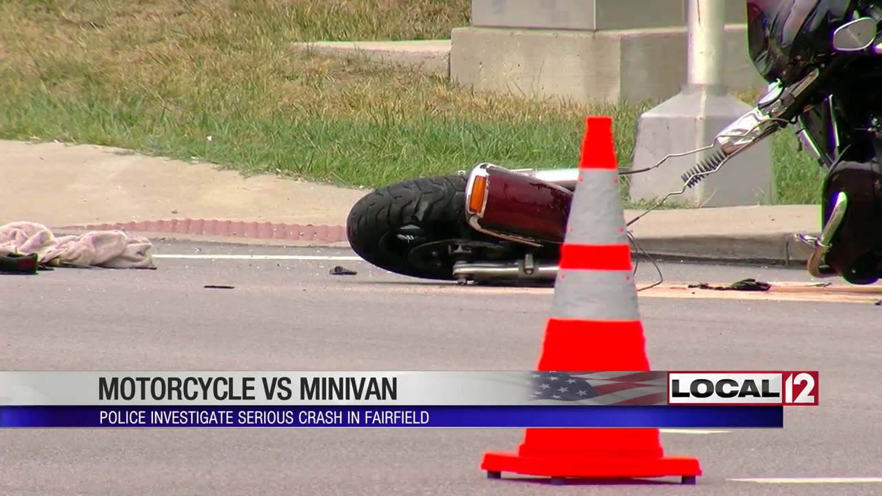 Motorcycle rider flown to the hospital after Fairfield crash - YouTube