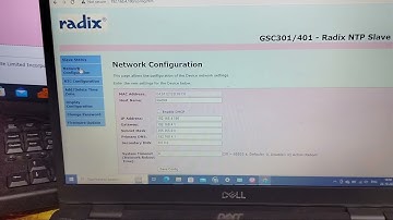 Radix GPS Clock NTP and IP configuration settings