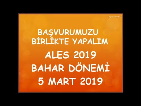 ALES/1 2019 BAŞVURUSU NASIL YAPILIR?   (GÖRÜNTÜLÜ ANLATIM) DGS ÖĞRENCİLERİ ALES E GİRMELİ Mİ?