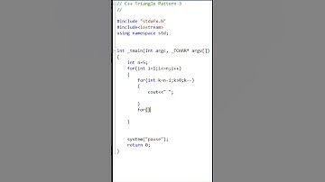 C++ Mirrored Right Triangle Star Pattern  #coding #cplus #cplusplus #computerlanguage#pattern
