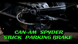 Can-Am Spyder. What to do if your parking brake on your Can Am Spyder locks up and won't release!