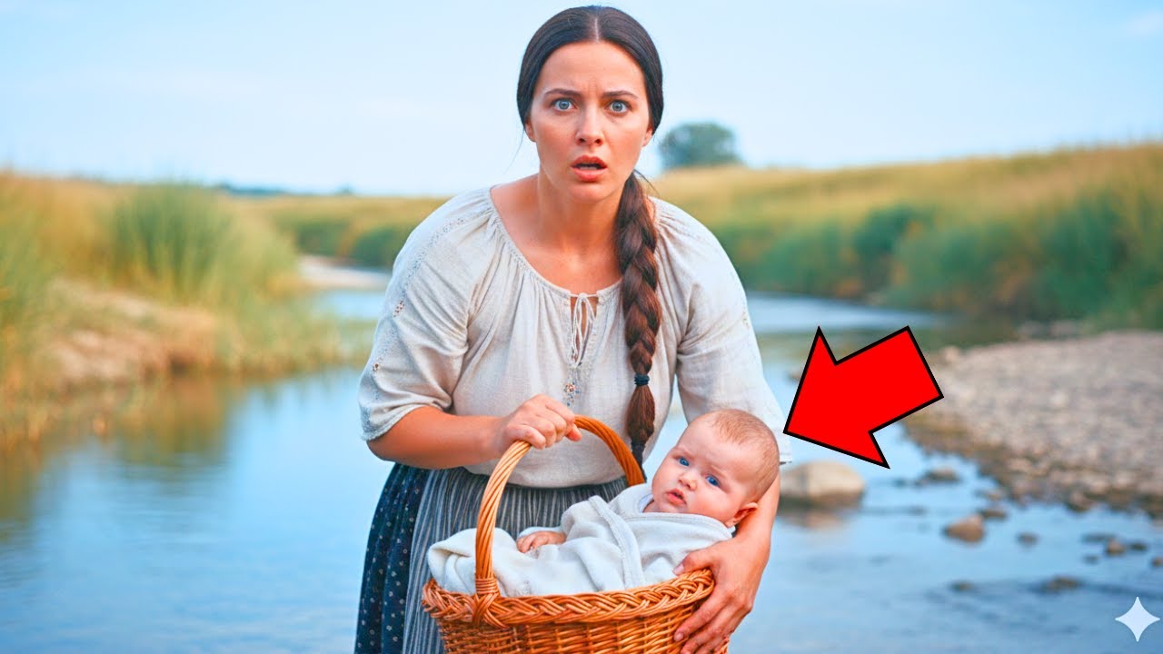 Țăranca a găsit un coș plutind pe râu și, când a văzut ce era înăuntru, aproape că a leșinat de șoc