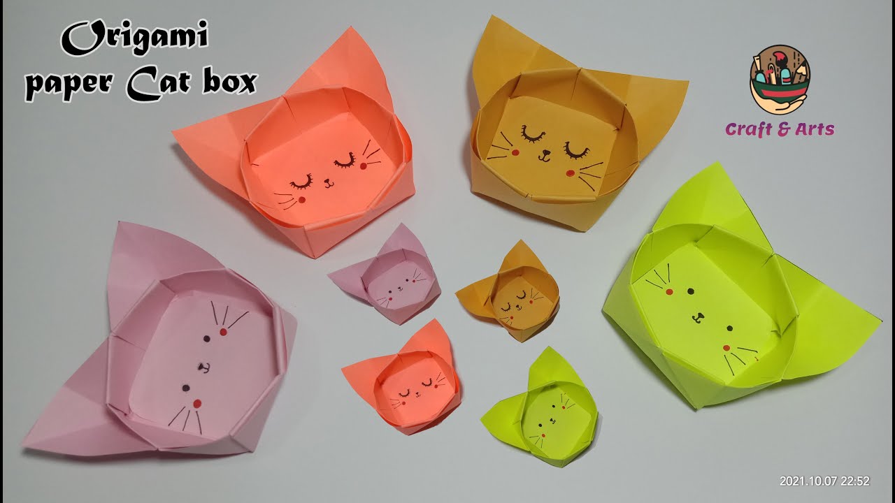 paper Cat box Origami paper Cat box YouTube