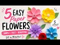 5 Viral Paper Flowers Everyone Is Making! 🌸 Easy DIY in Minutes