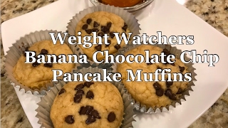 Banana chocolate chip pancake muffins recipe: 1/2 cup kodiak cakes
buttermilk mix (5sp) 5g mini morsels chips (1sp) banana, mashed
(0sp...