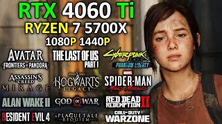 RTX 4060 Ti + RYZEN 7 5700X | Test in 20 New Games | Ray Tracing + DLSS 3 | 1080p - 1440p | 2024