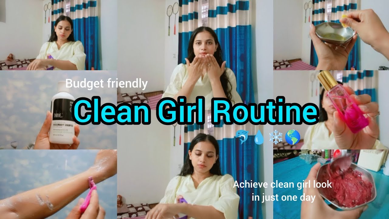 Achieve clean girl look in just one day🐬|| clean girl routine #aestheticgirl #selfcare #glowup #skin
