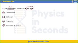 Biology/ chapter 1st,cell structure and function,  topic lysosomes, mcqs 