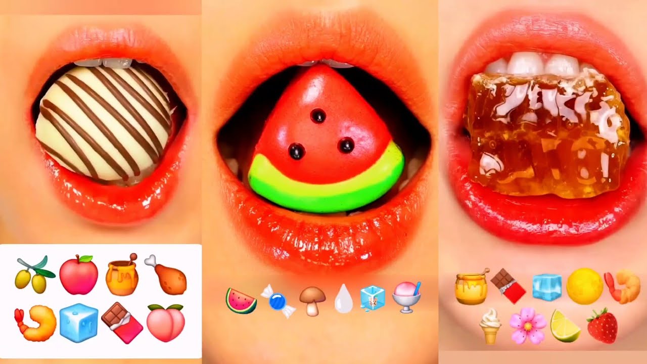 ASMR Satisfying Eating Emoji Food Challenge Mukbang Compilation #4 ...