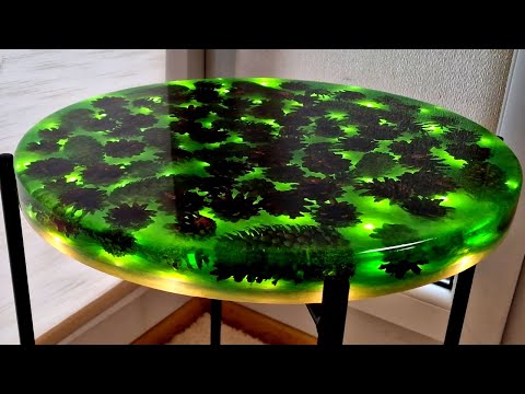 видео: Epoxy Table of Pine Cones and LED  Gold Edition