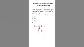 ASVAB/PiCAT Math Knowledge Practice Test Question: Area of a Triangle #acetheasvab w #grammarhero
