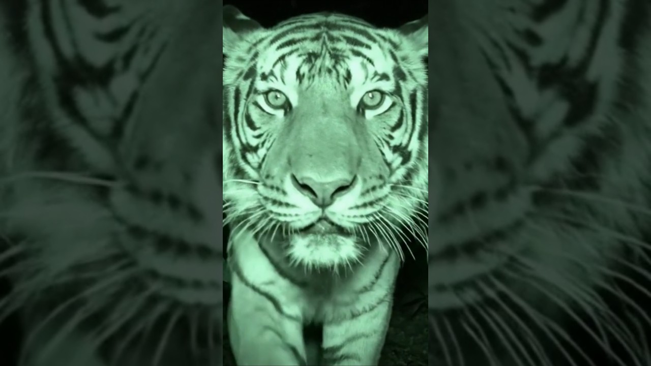 Tiger Caught on CCTV at Night😱