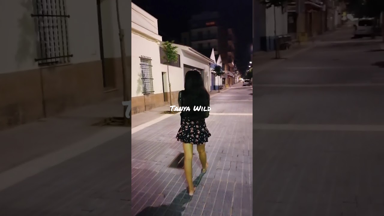 Barefoot girl in the night