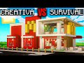 COSTRUISCO UN McDONALD CREATIVA vs SURVIVAL contro 10 FAN - Minecraft ITA