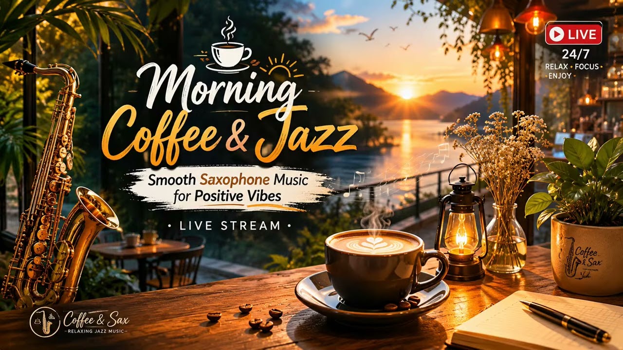 ☕ Morning Coffee Jazz 🎷 Cozy Cafe Ambience for Positive Vibes