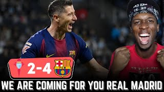 BARCELONA CLOSING THE GAP! Lewandowski Hatrick Seals 4-2 Win Over Celta Vigo