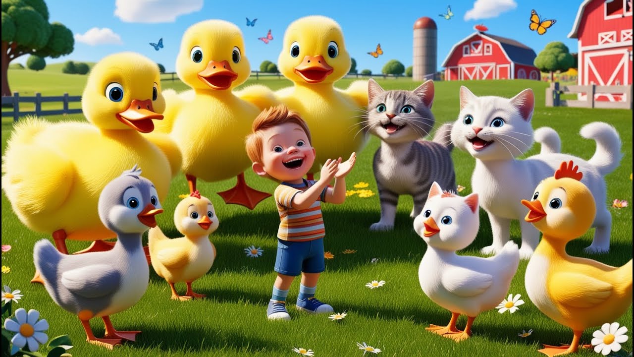 Five Little Ducks, Kittens And Chicks - Fun Learning Song For Kids