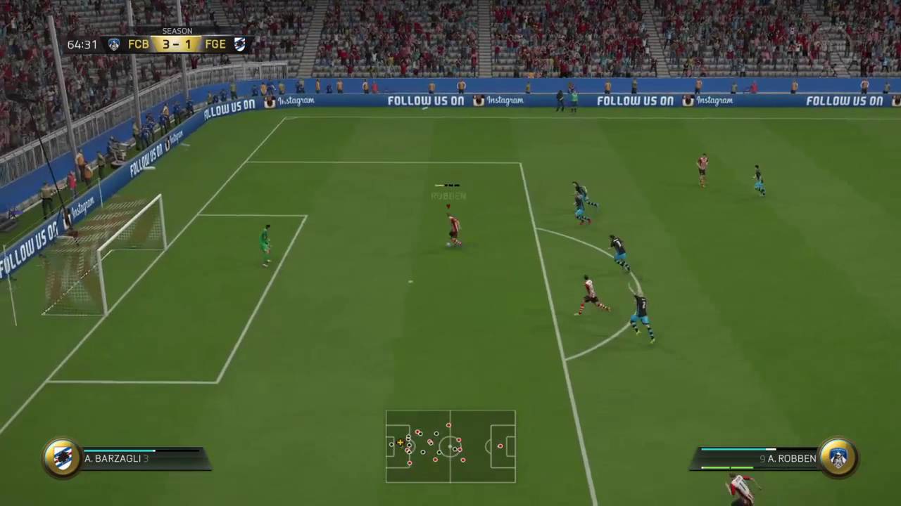 FIFA 16 - Robben Skill Goal (Offside)