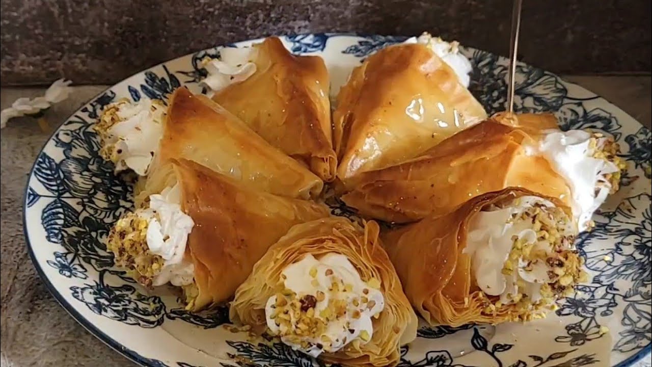 حلويات رمضان 2026 🌙 أقماع البقلاوة بالكريمة 🍦 سر قرمشة الجلاش 🍯 أفخم وأسرع تحلية منزلية بمذاق رائع 🍨