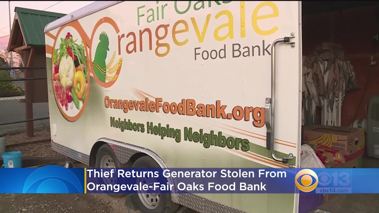 Thief Has Change Of Heart, Returns Generator Stolen From Orangevale-Fair Oaks Food Bank