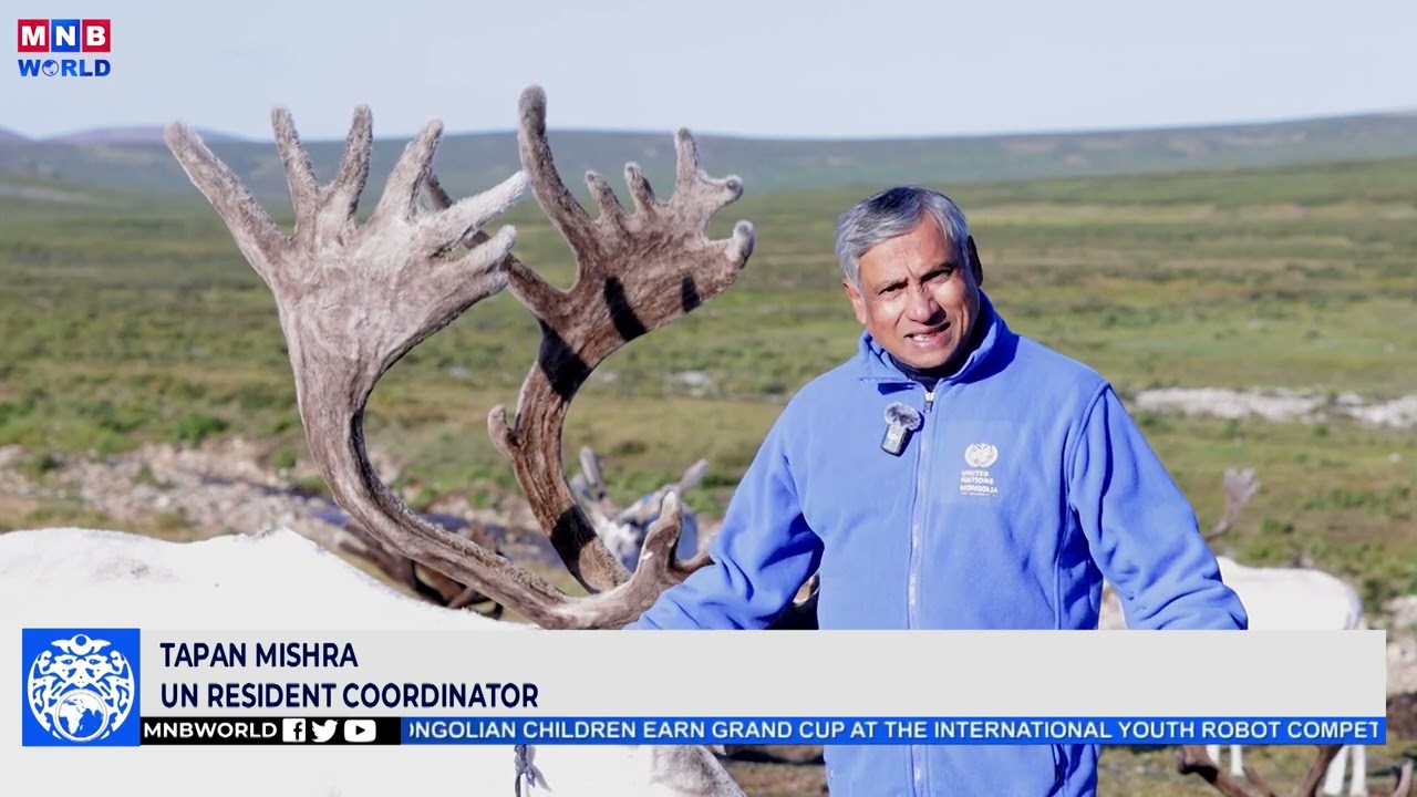 The UN Resident Coordinator,Tapan Mishra visits the reindeer herder’s community in Khuvsgul province