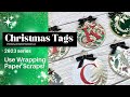 Use Wrapping Paper Scraps! | Monogram Christmas Tags