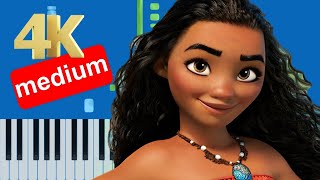 Moana - How Far Ill Go Aulii Cravalho Alessia Cara Medium Piano Tutorial 4K