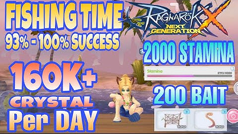 ROX FISHING 160K+ Crystals Per Day [ 2000 Stamina ] 93% Success Rate / Ragnarok X Next Generation
