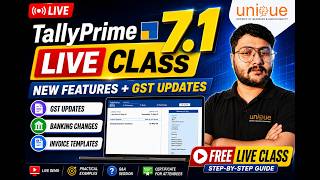 TallyPrime 7.1 Complete Tutorial LIVE 🔴 | New Features Explained | GST + Banking + Invoice Demo