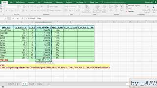 Excel KDV Hesaplama, Toplam Satış Tutarı Hesaplama - YouTube